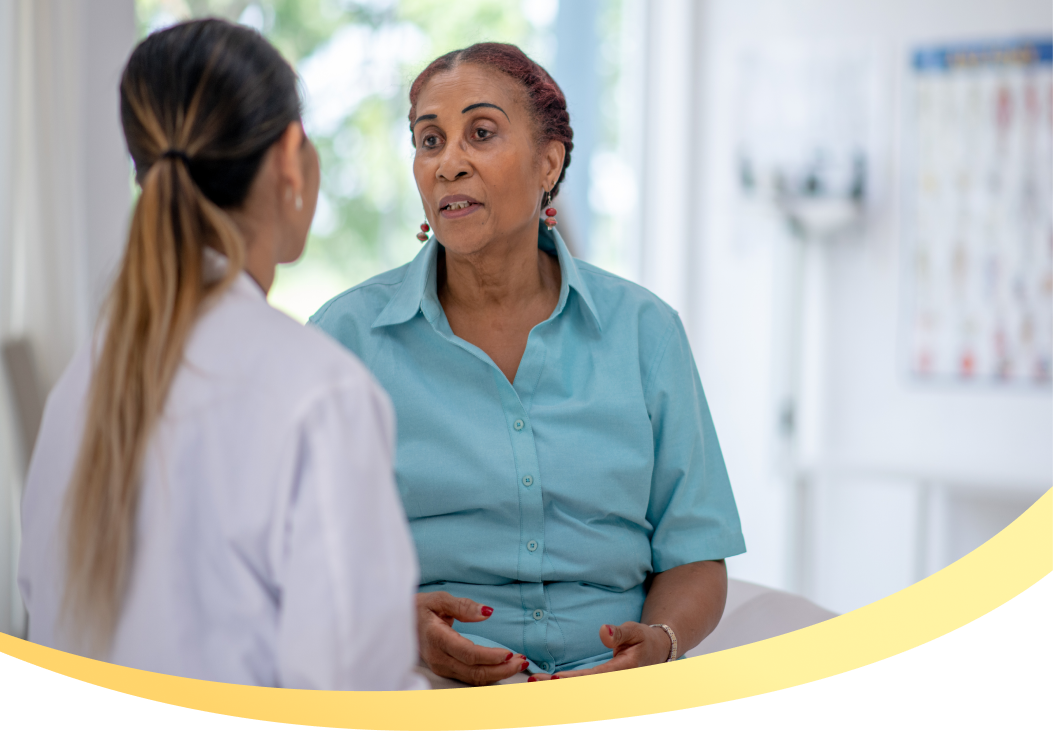 Patient talking with doctor